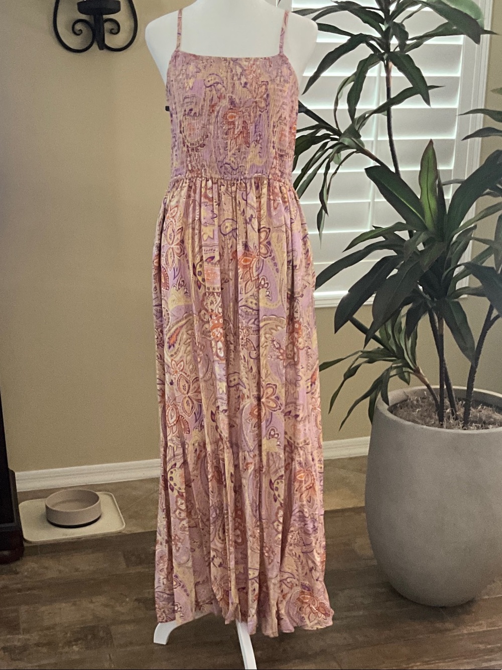 Wrangler Boho Tiered Maxi Dress in Lavender Paisley NWT